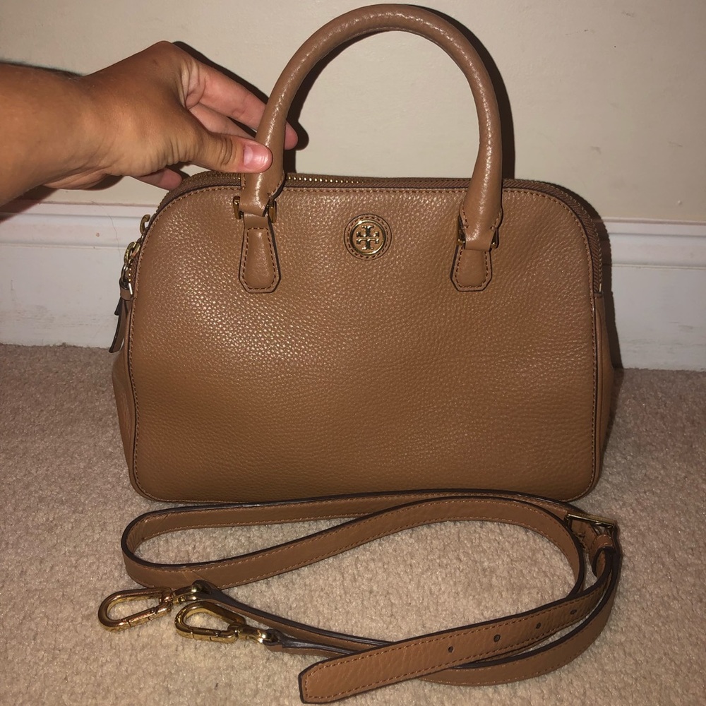 Tory Burch Robinson zipped pebble leather satchel
